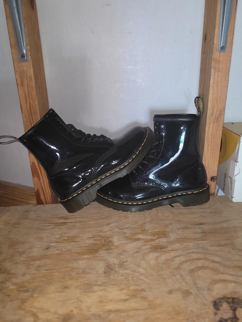 Dr. Martens 1460 Patent Leather Lace Up Combat Boots Size 7 L